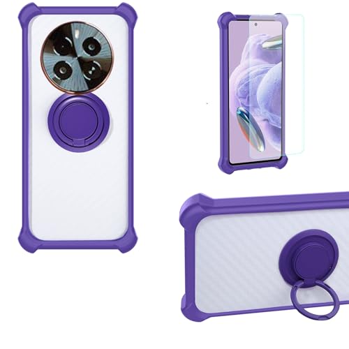 jioeuinly Case Compatible for Realme P1 Phone Case Cover PC backplane + Silicone Soft Frame Cover [360 Metal Ring, Magnetic Car Mount] CSKB-ZI
