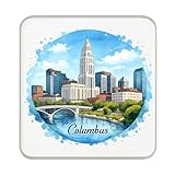 Imán para nevera de Columbus, EE. UU.: bonito regalo de recuerdo de viaje hecho a mano para coleccionistas y decoración del hogar
