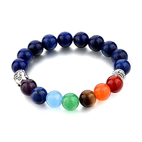 Hot And Bold Unisex-Adult 7 Chakra Natural Stone Buddha Beads Bracelet. 10Mm. (B06XXDXYZC) Amazon Price History, Amazon Price Tracker