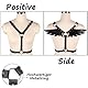 WENTPOL Leder Harness Damen SM Sexy Aushöhlen BH Brustgurt Body Harness Wings Kostüm Punk Gothic Verstellbarer Clubwear Fetisch Erotik Riemenbody Brustgurte Cosplay Party Rave mit Engelsflügel