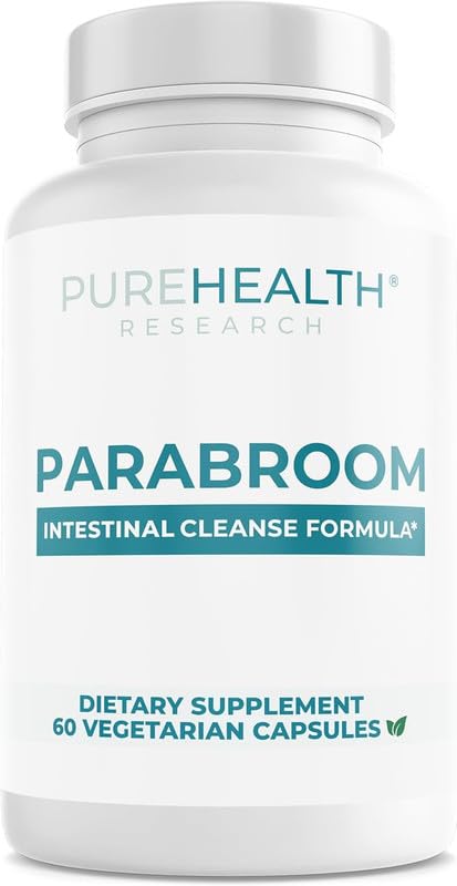 Evorina PUREHEALTH RESEARCH Parabroom - Gut Cleanse & Health Supplement - with Black Walnut, Sweet Wormwood Powder, Turmeric Extract, Olive Leaf, Garlic & Onion - Digestive Support for Women & Men 60 Capsules | High Strength Herbal Supplement | Clean Label Ayurvedic Wellness-image-46