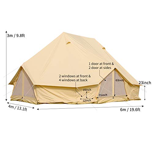 Carpa tipo campana de algodón 6M impermeable para 12 personas miniatura 2