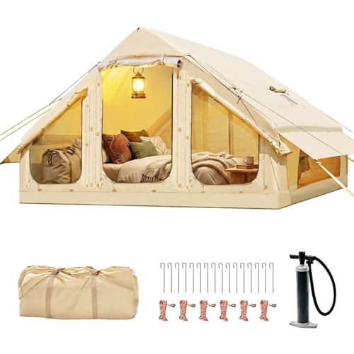 Carpa inflable para camping 4 personas color beige