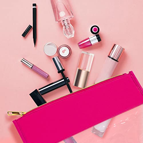 Lokfar Nylon Makeup Bag Diy Chenille Letter Clear Travel Zipper Pouch, Preppy Makeup Bag Clear Cosmetic Bag, Water-Proof Makeup Travel Pouch Snack Bags For Women Girls (Rose Red) #TOP3