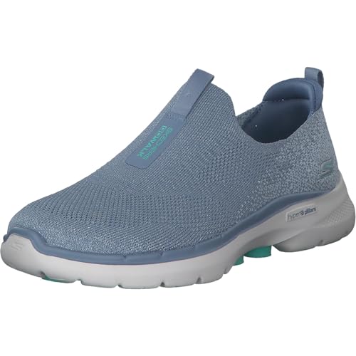 Skechers Scarpe da Ginnastica da Donna Go Walk 6 Glimmering, Bltq, 42 EU