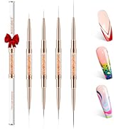 modelones Nail Art Brushes, Super Fine Thin Liner Nail Brush Set Sizes 7/11/15/20mm for Nail Gel ...