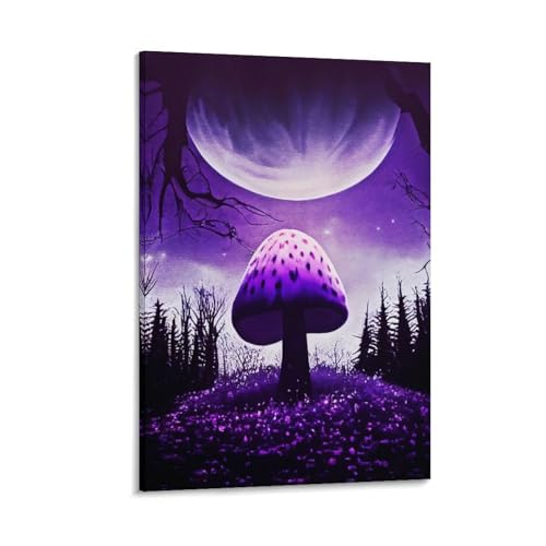 Affiche champignon violet spatial POLIUAWS pour sublimer un mur blanc - 5