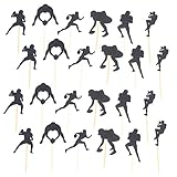 Amosfun Sport Kuchendeckel American Football Cupcake Topper Obst Topper Kuchen Picks für Kantine Sport Thema Party Supplies 24-TLG