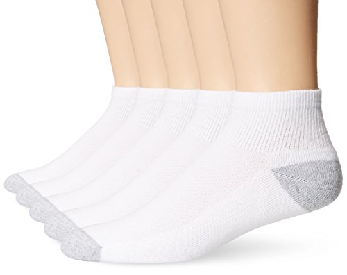 Hanes Ultimate Men's 5-Pack FreshIQ X-Temp Ankle Socks, White, Sock Size:10-13/Shoe Size: 6-12