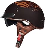 ZXM Retro-Halbhelm, Motorrad-Reithelm for Männer und Frauen, Motorradhelm, Halbhelm, DOT/ECE-Zertifiziert, dominanter Stil, Fahrrad-Roller-Halbhelm (Color : Dream Angel, Size : L)