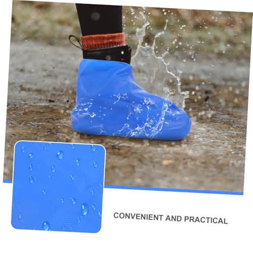 2 pares de protectores para botas impermeables reutilizables para hombre, cubiertas antideslizantes para zapatos para seguridad al aire libre miniatura 7