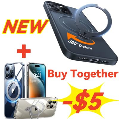 TORRAS Full Upgrade 360° Spin Magnetic Ostand&Magnetic Ostand for iPhone 15 Pro Max Case