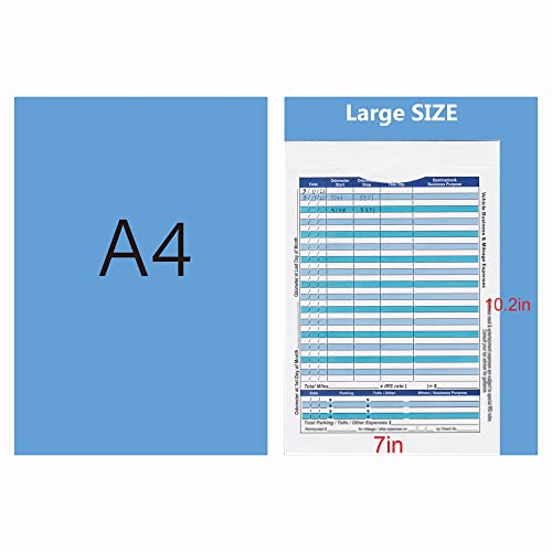 12 Pack Blue Large Business Receipts & Expense Organizer Envelopes For Expense Tracker And Storing Receipts-The Front Detail Is Expense Ledger To Record Business Expenses, Mileage Records On Back #TOP1