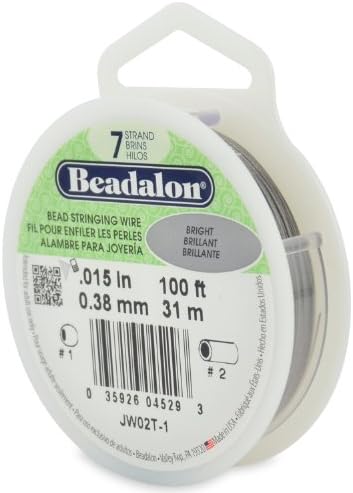 Beadalon 7 Strand Stringing Wire - .015in / .38mm, 100ft / 31m, Bright