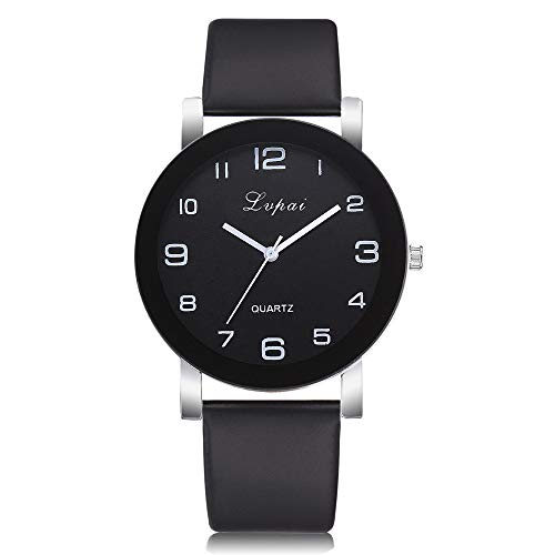 Bravetoshop Women Simple Watches - Ultra-Thin Casual Quartz Leather Band Analog Wrist Watch(Black)