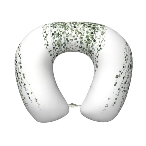 Pidgazdfgv Green Plants - Almohada de viaje para avión, almohada de cuello de espuma viscoelástica, lavable a máquina, festival