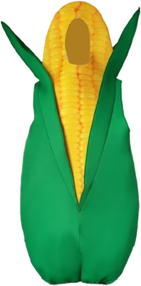 Halloween Vegetable Costume Cosplay Theme Party Adult Men and Women Food Corn Jumpsuit Funny Role Play Costume Suit
