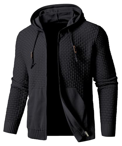 Zaitun Men's Full Zip Up Hooded Cardigan Sweater...