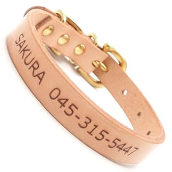 陶器 犬の彫刻 茶色 首輪付き 首輪 犬 おしゃれ かわいい 犬用 本革 カラー 柔らか ヌバック