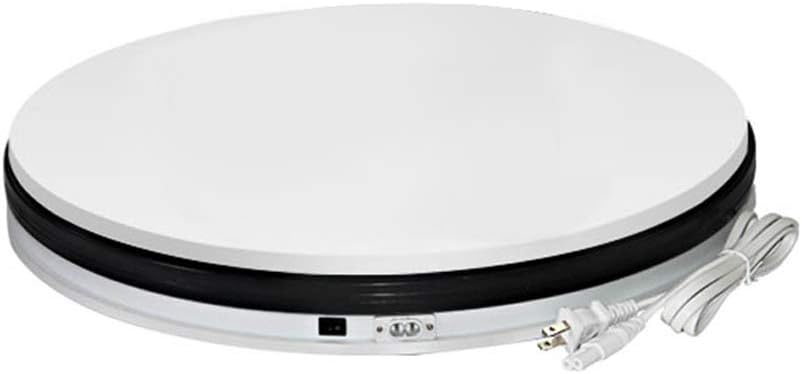 Office Accents Electric Motorized 360 Degree Rotating Turntable Display Stand with AC 110 V, US Plug Cord, 60S/R, 25 KG Capacity Perfect for Product Display, Cake Display, Shop Display - White
