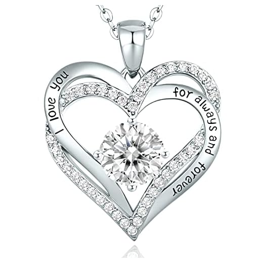 Damen Kette 925 Sterling | Silber Rosegold | Forever Love Herz Geburtsstein