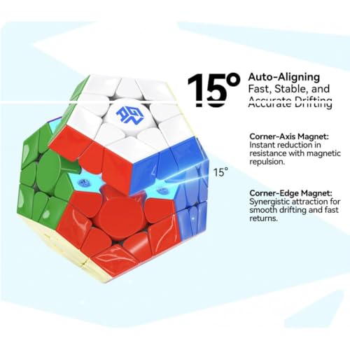 Image of GAN Megaminx V2 Magnetic Speed Cube | MagLev, 160-Point Ball-Core & Frosted Grey Finish | Omnidirectional Auto-Alignment 15 & 36 Customization Settings