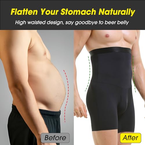 Men’s Shapewear Tummy Control Underwear Compression Shorts Slimming Body Shaper Black2