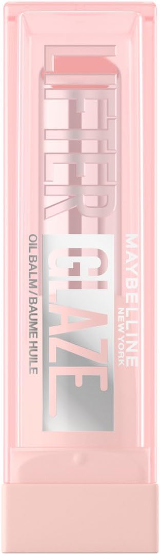 New York Lifter Glaze High Shine Lip Oil Balm, Sheer Pink Plumping Gloss with Hyaluronic Acid, Non-Sticky 24HR Hydrating Lip Treatment, Shade: Caramel Glow
