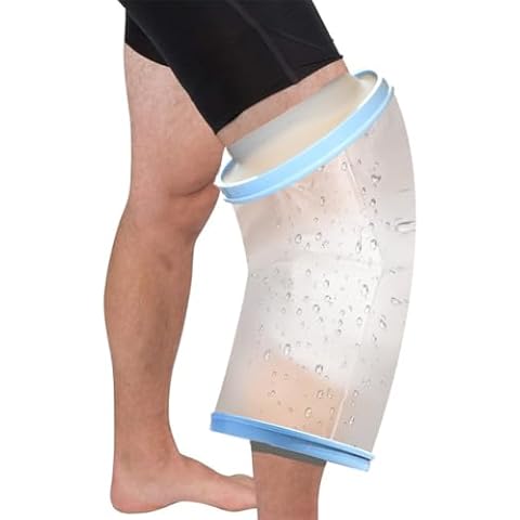 ZhiGu Knee Cast Cover for Shower Adult, Waterproof Knee Surgery Shower Cover, Watertight Shower Bandage and Wound Protector for Knee Replacement Surgery and ACL Surgery (Large) Cover
