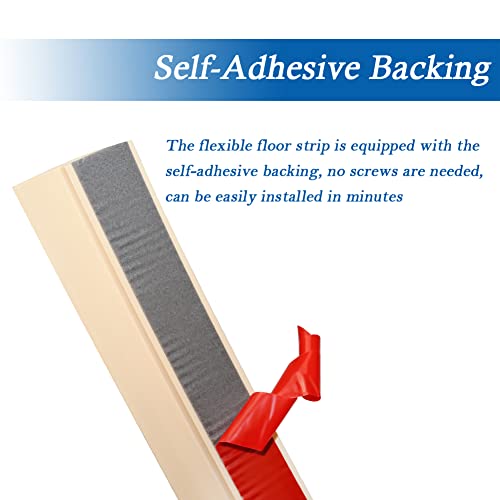 Floor Transition Strip Self Adhesive Carpet & Flooring Transitions Edging Trim Strip Pvc Threshold Transitions Suitable For Threshold Height Less Than 5Mm (3.3Ft, Wood Grain Beige-New) #TOP3