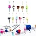 6Pcs Beadable Ballpoint Pen Ballpoint Pen Plush Ball Ballpoint Pen Office Writing Supplies Gift for Kid Reward Creative