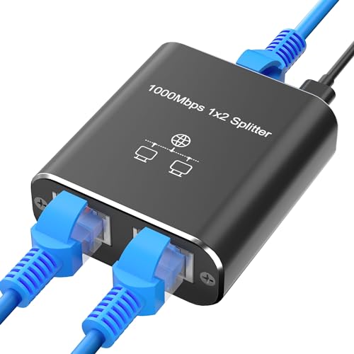 LAN 分配器 1入力2出力 LAN ハブ RJ45 高速1000Mbps スイッチングハブ 有線ケーブル 分岐 ネットワーク分配器 2台同時使用 Cat5/Cat5e/Cat6/Cat7/Cat8対応 ネットワーク拡張 二股同時出力 有線中継器 Switch/PS5/PS4に対応