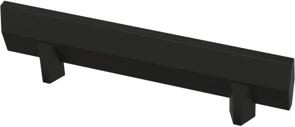 Franklin Brass Gathered Blade Cabinet Pull, Flat Black, 3 in (76mm) Drawer Handle, 10 Pack, P40848K-FB-C