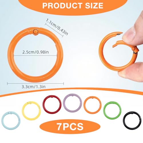 Image of SANNIDHI Spring O Rings Round Spring Snap Keyring Metal Carabiner Clips for Keychain,Handbag,Purse, Dog