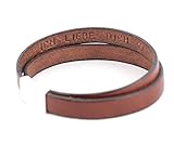 Lederarmband mit Gravur auf der INNEN- oder Außenseite. Die Geschenkidee für Männer: Zweifach gewickeltes Armband mit Gravur, Magnetverschluss. Personalisierbar durch Wunschtext. Beispiel in Rotbraun.