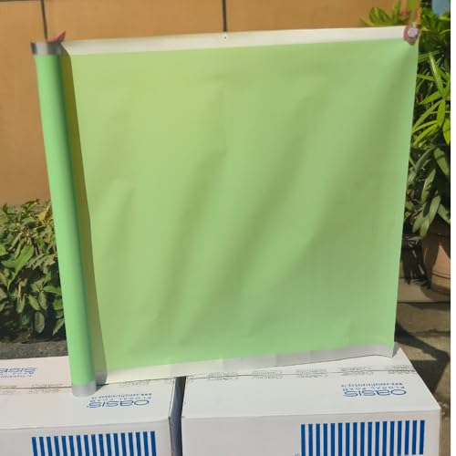 Image of Oasis Gift Wrapping Frosted Cellophane Roll For Multipurpose Hamper Packaging & Flower Bouquet Wrapping 80cmx25mtr 1 No Frosted Film Roll (x) Green Silver)