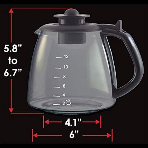 CAFÉ BREW COLLECTION Glass Coffee Replacement Carafe - Coffee Machine Replacement Carafe - Best BPA free Coffee Replacement Carafe - 12 Cup Replacement Coffee Carafe