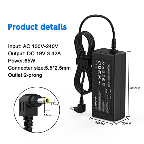 19V 65W AC DC Adapter Charger Compatible with JBL Boombox Portable Bluetooth Waterproof Speaker BL Xtreme Xtreme 2 JBL Boombox Portable Wireless Speaker (Black, Blue, Red) Power Supply Cord - Thumbnail 6