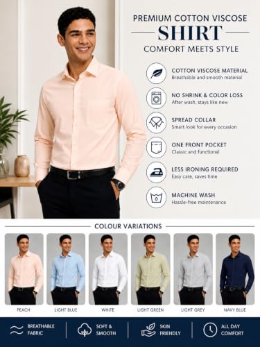 Image of Appel Touch Men's Cotton Blend Formal Shirt Full Sleeves