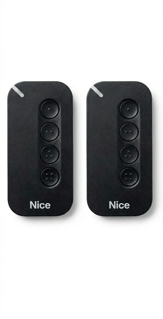 Télécommande NICE MyGo4 pour Portail 4 Canaux Compatible Flor-S One Flore pour Portail et Garage Fréquence 433,92 MHz avec Technologie O-Code Rolling Code (2, Noir)