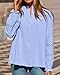 KIRUNDO Going Out Tops for Women Boho Cotton Eyelet Long Sleeve Button Up Shirt 2025 Fall Fashion Lace Dressy Casual Blouses(Light Blue, Medium)