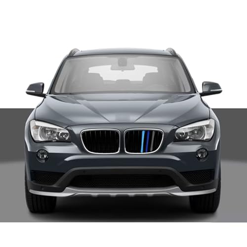 Image of x xotic tech Iconic 3-color Tri Grille Insert Trims Strips, Front Center Kidney Grilles Compatible with BMW X1 E84 2009-2015 (7-Beams Standard Grill)