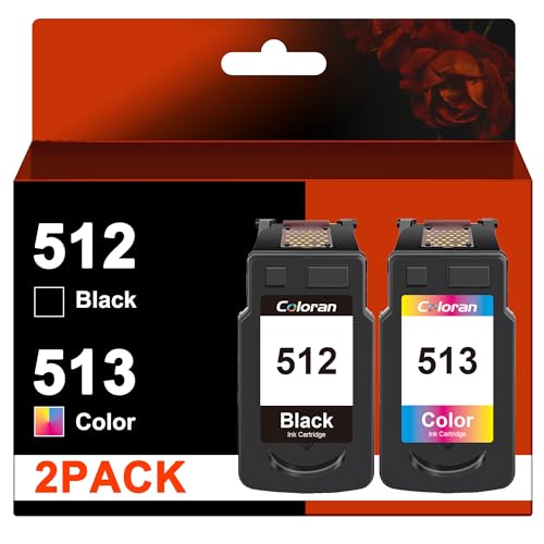 Coloran 512 513 Multipack Compatible para Canon PG 512 CL 513 510 511 para Canon MP495 Cartuchos de impresora Pixma MP280 MP230 MP250 MP270 MP240 iP2700 MX340 MP490 MX330 MX360 (2 Pack De 1 Negro 1