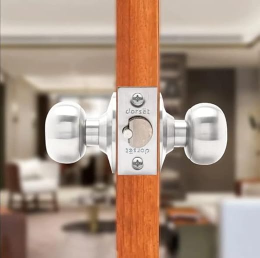 Dorset 70mm Cylindrical Door Lock for Main Door | Smart Knob Lock with Key | Rust &amp; Dust Resistant | Ideal for Door Thickn