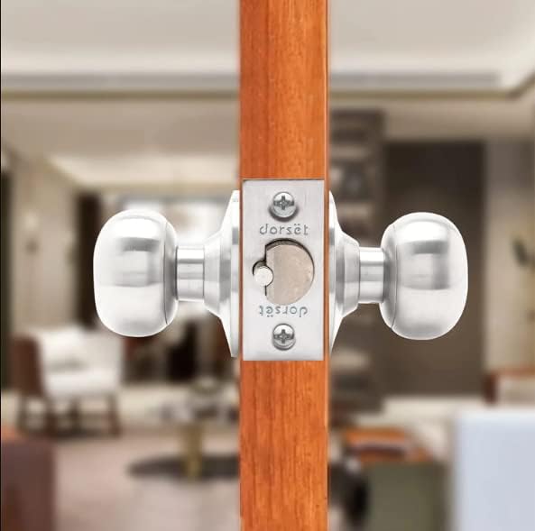 Dorset 70mm Cylindrical Door Lock for Main Door | Smart Knob Lock with Key | Rust & Dust Resistant | Ideal for Door Thickness 35-50mm | Stainless Steel Finish | Durable Security | ETTOSS (70mm)-image-3
