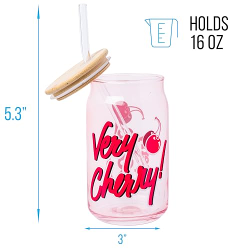 Image of Silver Buffalo Coca-Cola Cherry Coke Beverage Logo, Glass Tumbler, 16oz