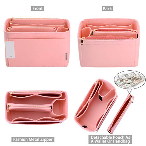 Ztujo Purse Organizer, Felt Bag Organizer Purse Organizer Insert For Speedy, Neverfull, Graceful, Neverfull,Tote, Handbag,Shaper (Medium, Brush Pink) #TOP1
