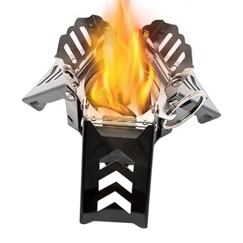 Hornillo de quemador único, estufa de camping portátil - Hornillo plegable resistente al viento | Pequeño quemador de Campamento de la mochila, quemador portátil de Camping de alcohol de Propano, para