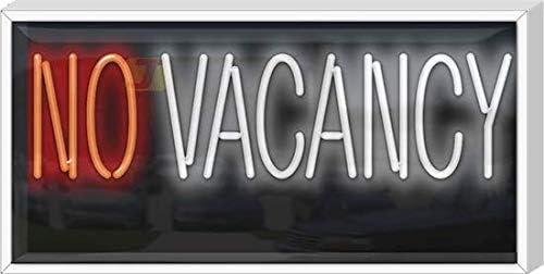 Señal de neón para exteriores sin vacante.