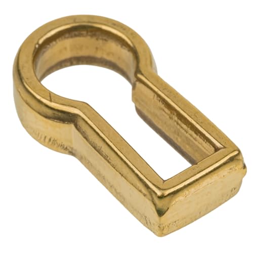 Brass Decorative Keyhole Insert | 3/4" x 7/16" | Keyhole Cover Escutcheon Plate for Cabinet Door, Dresser Drawers, Desk | Antique, Modern Furniture Hardware | KC9-B